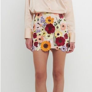 Endless Rose Embroidered Floral Mini Skirt
